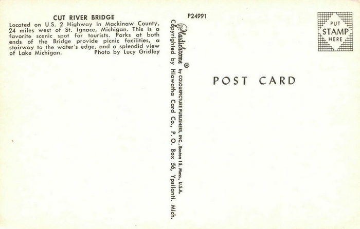Cut River Bridge - Postcard